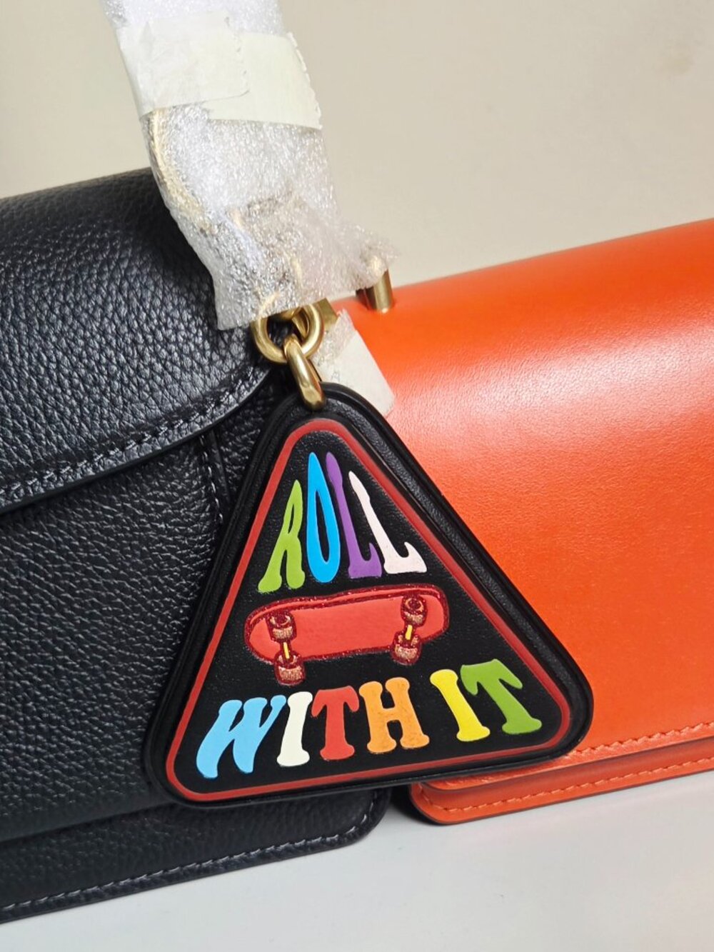 Coach Bag Charm in Rainbow Signature Canvas